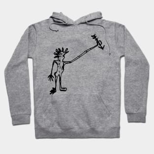 Man with Arrow Doodle Black Hoodie